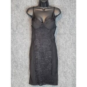 Chocolate USA Black Lace‎ Corset Dress Sleeveless Bodycon Party Cocktail